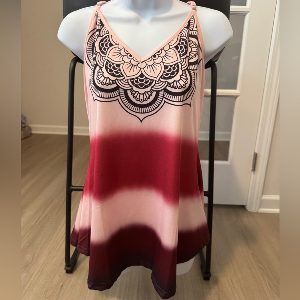 Dip Dye Cami Tank Top. Size Large. NWOT. Pink and dark pink.